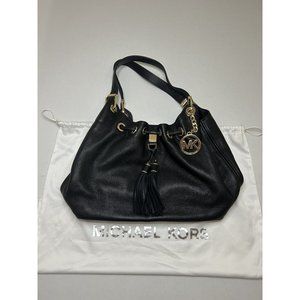 Michael Kors Camden Pebbled Leather 2 Handle Purse With Tassels and Dust Bag
